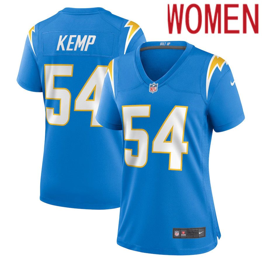 Women Los Angeles Chargers 54 Carlo Kemp Nike Powder Blue Game Player NFL Jersey